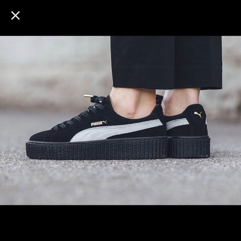 Fenty x Puma Creepers - Black Suede with Gray Stripe